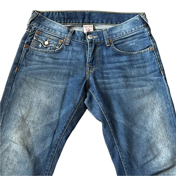 True Religion Bootcut Back Flap Pocket Blue Jeans Size 30 - Picture 3 of 11